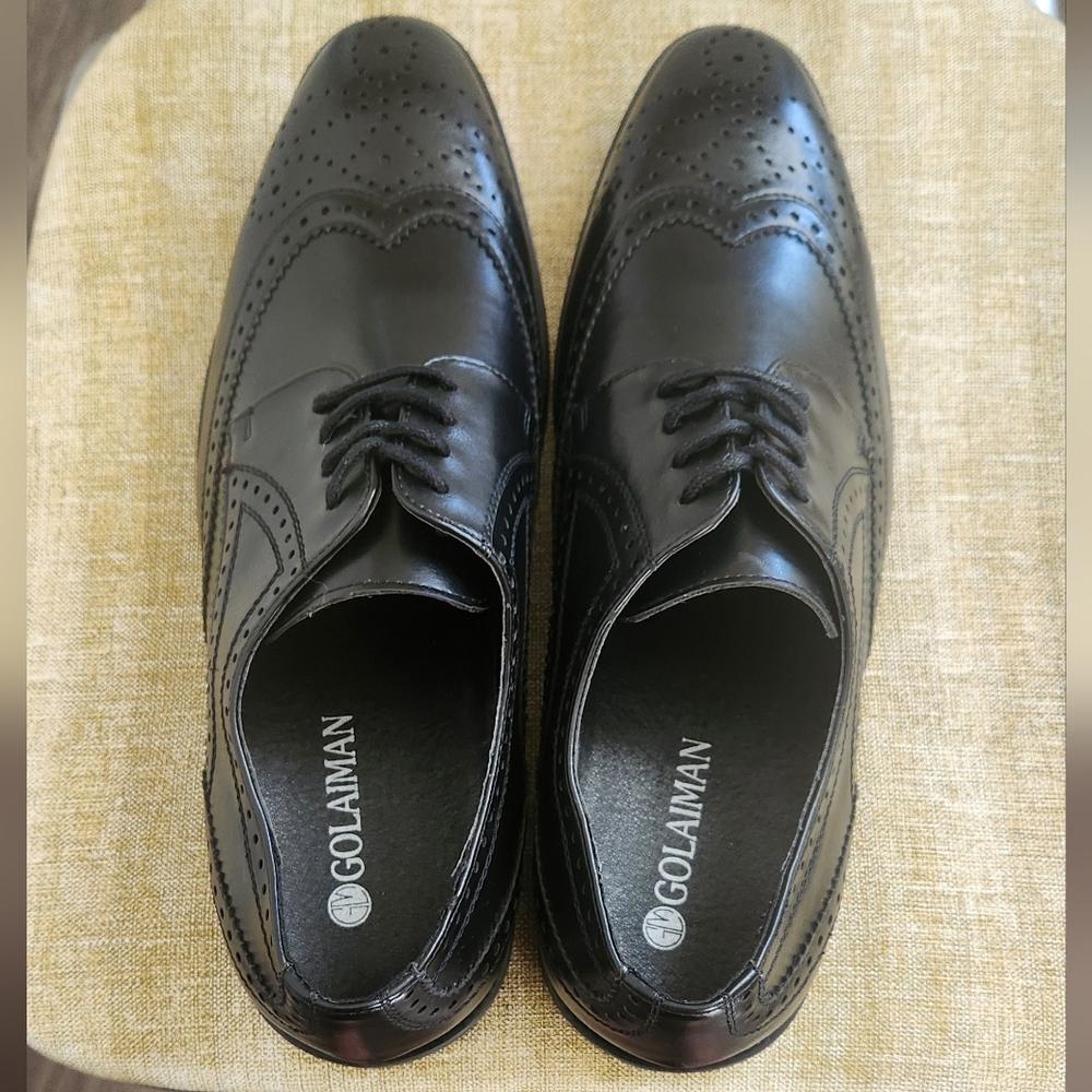 Golaiman Men's Wingtip Dress Shoes Lace Up Shoes Size 9.5
